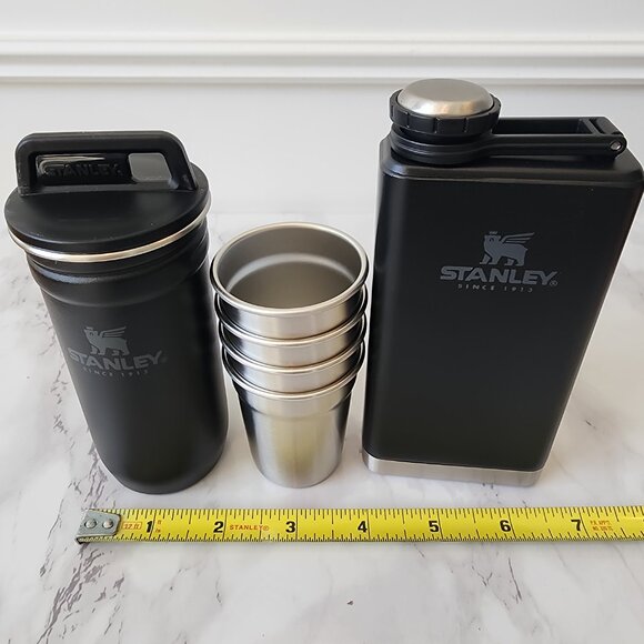 NIB Set of TWO Stanley Adventure Pre-Party Shot Glass + Flask Set in Black - Picture 12 of 12